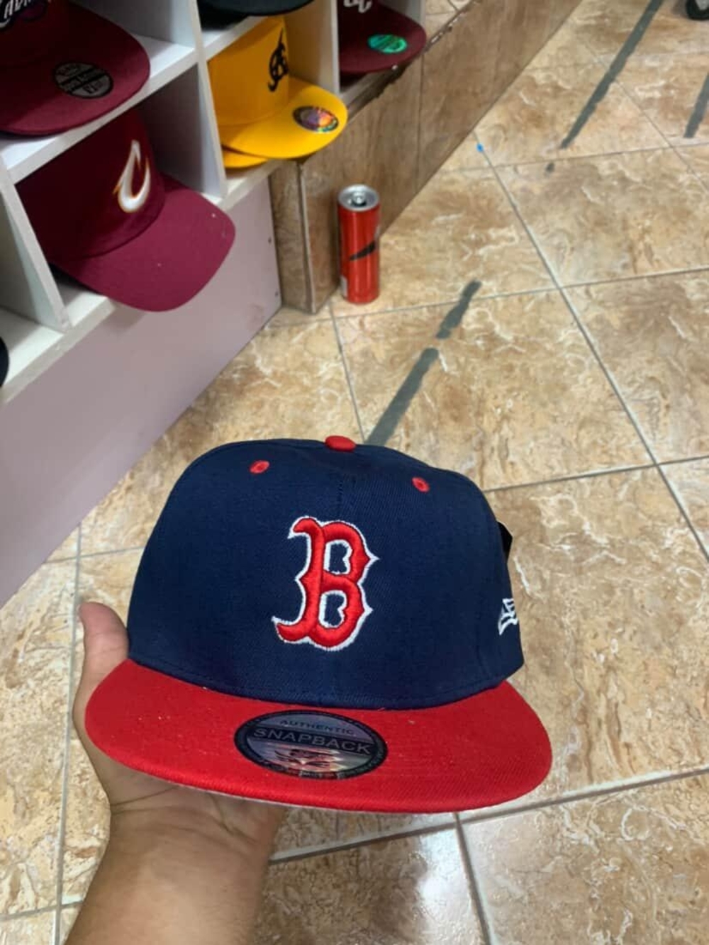 New Era Navy and Red Boston 'B' Snapback Hat